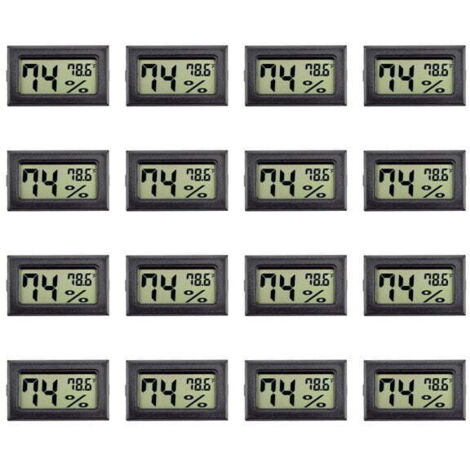 Set di 16 mini termometri e igrometri, misuratore digitale di umidità per interni con sensore di temperatura Fahrenheit