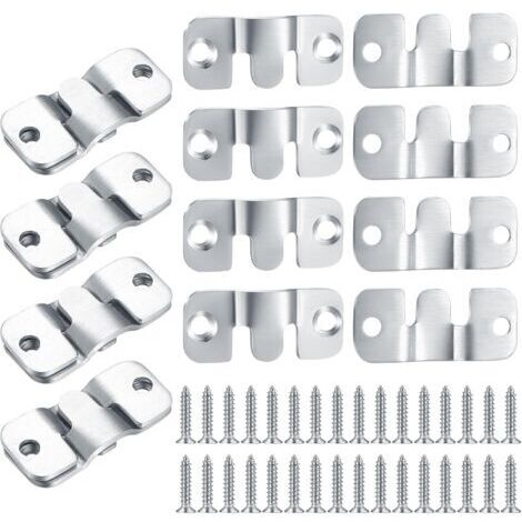 Set di 16 staffe di montaggio a incasso nascoste, robuste staffe di sospensione ad incastro, connettori per mobili, accessori da parete in acciaio inossidabile per appendere foto, specchi e display di