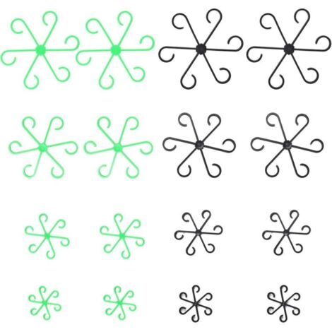 Set di 16 supporti per piante rampicanti come Monstera, Alocasia, pomodori e ortensie, supporti per piante da interno, clip robuste, nero e verde