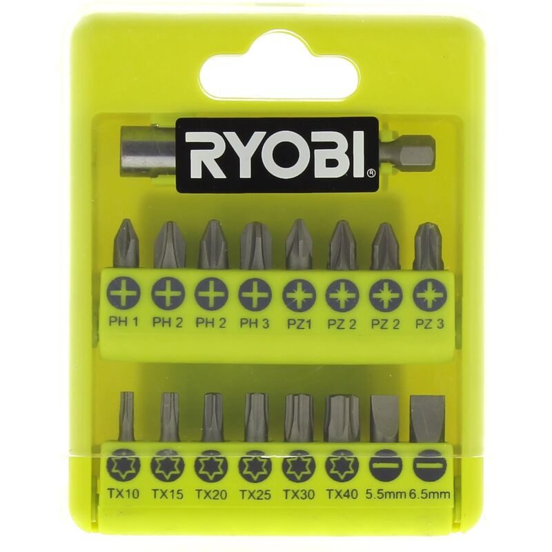 Set di 17 punte per trapano Ryobi
