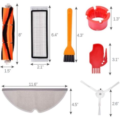 Set di 18 accessori per Roborock S6 MaxV, S6 Pure, S5 Max, S50, S55, E4 - Ricambi per robot aspirapolvere KEEPOW (S5 Max e S6 MaxV)