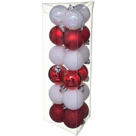 Set di 18 palline D.3cm rosso bianco - Atmosphera créateur d'intérieur