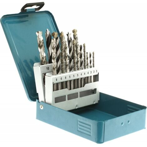 Set di 18 punte cilindriche per legno, acciaio e cemento - D-46202 Makita
