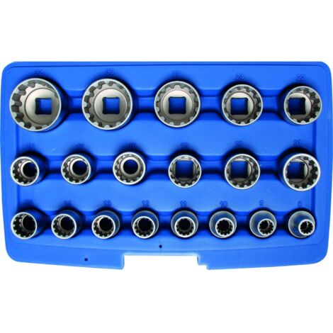 Set di 19 bussole a dodici punte 8-32 mm (custodia) (10)
