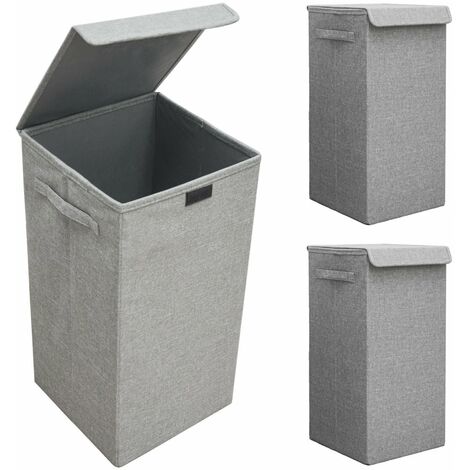 Set di 2: 50L Cesto Biancheria Sporca con Coperchio 30x30x60 Portabiancheria XXL