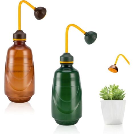 Set di 2 annaffiatoi per piante da interno, annaffiatoio per bonsai da 450 ml, piccolo, annaffiatoio morbido ideale per bonsai, piante delicate e