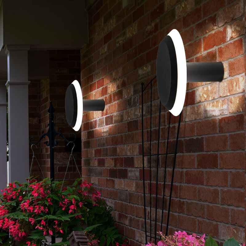 Image of Etc-shop - Lampada da parete per esterni lampada da parete per esterni faretto da parete in alluminio, grigio opale, 1x led 4,5 Watt 320 lumen bianco