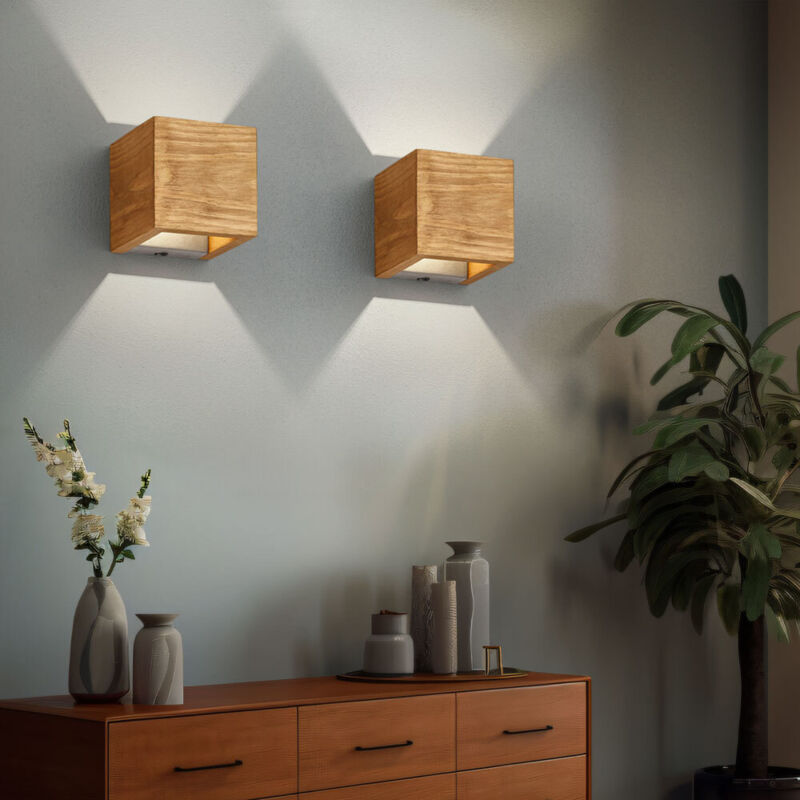 Etc-shop - Set di 2 applique led in legno