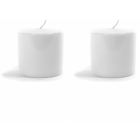 Set di 2 Candele decorative "Pillar Lucid" confezione con scatola bianca -Ø 4 x 5 cm / Bianco