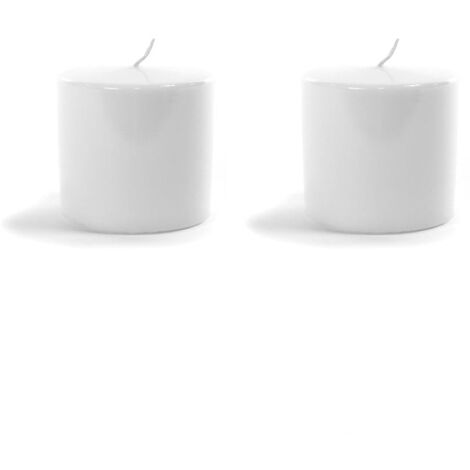 Set di 2 Candele decorative "Pillar Lucid" confezione con scatola bianca -Ø 4 x 5 cm / Oro