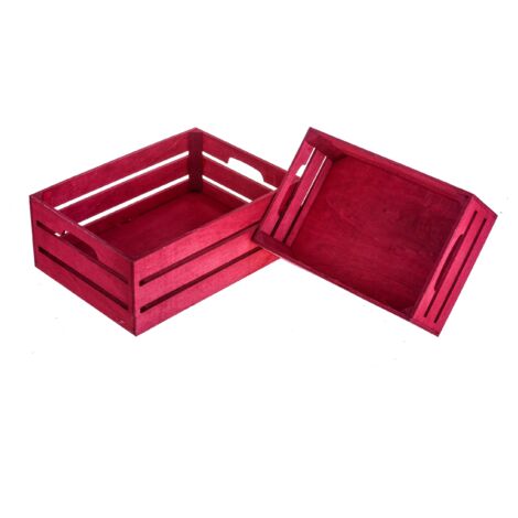 Set di 2 Cassetta in Legno Larghezza 35 cm