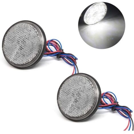 Set di 2 catarifrangenti a LED per moto, luci universali a LED per rimorchio 24V, fanale posteriore per rimorchio, impermeabili, luce freno (bianche)
