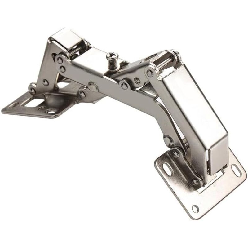 Set di 2 cerniere a 170 gradi con chiusura ammortizzata per ante di mobili e cucine, con ammortizzatori in acciaio inox, ammortizzatori nascosti per