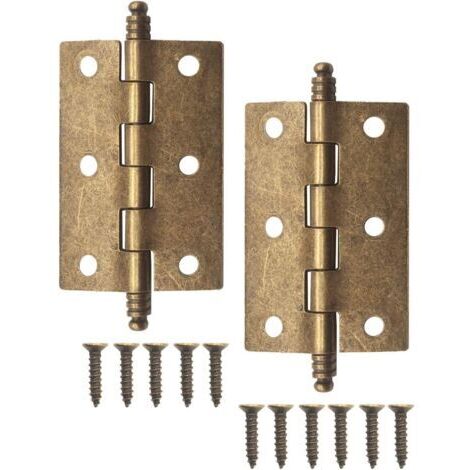 Set di 2 cerniere in metallo anticato - Design vintage - 83 x 43 mm - Bronzo