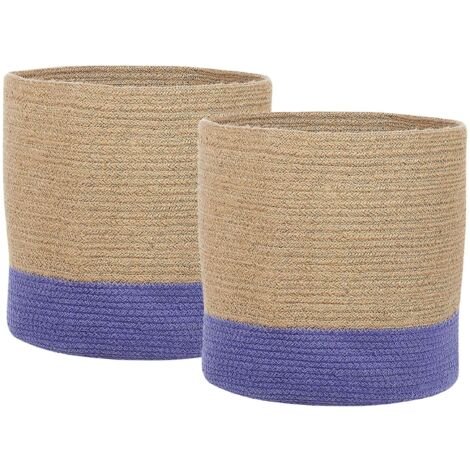 Set di 2 cesti in iuta beige e viola Bulanik