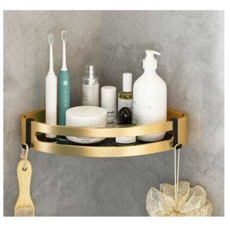 Set di 2 cestini angolari per doccia, mensola da bagno senza foratura, cestino portaoggetti triangolare in acciaio inox