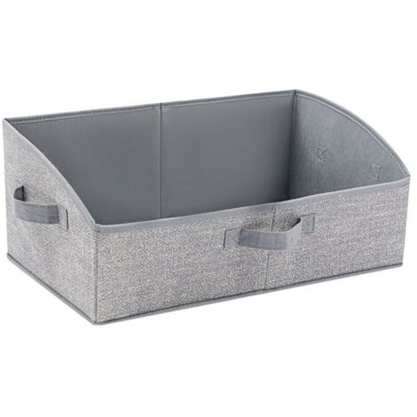 Set di 2 cestini portaoggetti per armadio, contenitori trapezoidali, cestini portaoggetti in tessuto con manici, cestini portaoggetti pieghevoli per vestiti, grigi, extra large