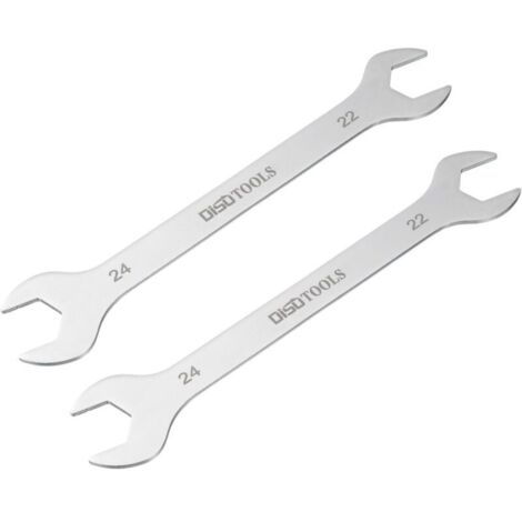 Set di 2 chiavi a forchetta, 22 mm x 24 mm, metriche, realizzate in acciaio inox 3Cr13 sabbiato, chiave doppia per la manutenzione domestica e le riparazioni generali.