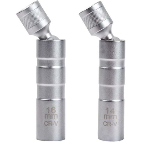 Set di 2 chiavi magnetiche per candele – chiave universale flessibile per la riparazione dell'auto (14 mm e 16 mm) con doppia funzione