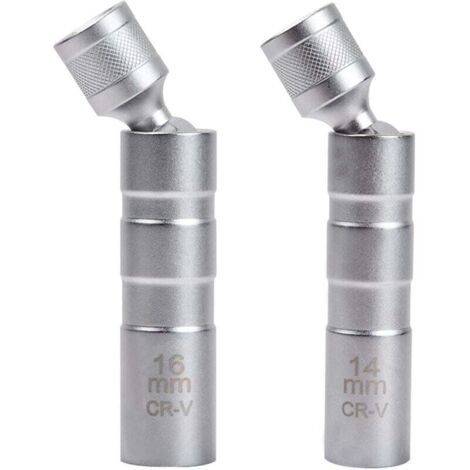 Set di 2 chiavi magnetiche per candele - Chiave universale flessibile per riparazioni automobilistiche (14 mm e 16 mm) con bussola da 3/8 di pollice e strumento di rimozione flessibile