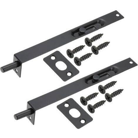 Set di 2 chiavistelli a scomparsa in ottone massiccio da 20,3 x 2,2 cm per porte a doppio battente, chiusura scorrevole a scomparsa in acciaio inox per porte scorrevoli in legno, armadi e guardaroba.