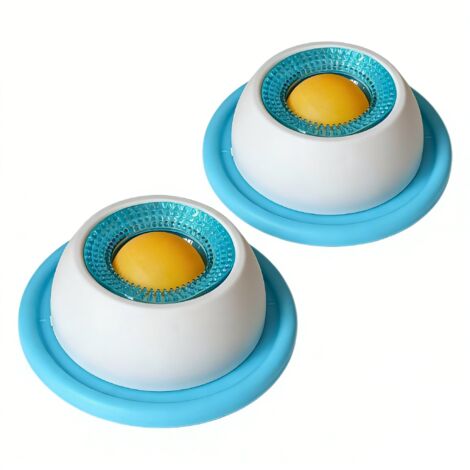 Set di 2 Ciotole Blu per Cani con Palla Rotante Integrata, Slow Feeder Antiscivolo con Tappetino Antiscivolo per Alimentazione Lenta e Divertimento per Cani