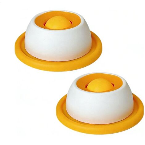 Set di 2 Ciotole Gialla per Gatti con Palla Rotante Integrata, Slow Feeder Antiscivolo con Tappetino Antiscivolo per Alimentazione Lenta e Divertimento per Gatti