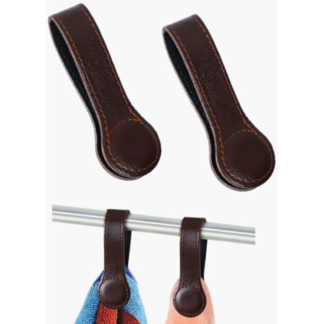 Set di 2 clip magnetiche in pelle per asciugamani da cucina e da bagno, per maniglie del forno, accessori per il bagno, portasciugamani o mensole, accessori per cucina e bagno