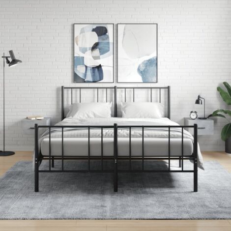 Set di 2 Comodini a Muro da Camera da Letto,Tavolini Grigio Cemento 35x35x20 cm -MN11488