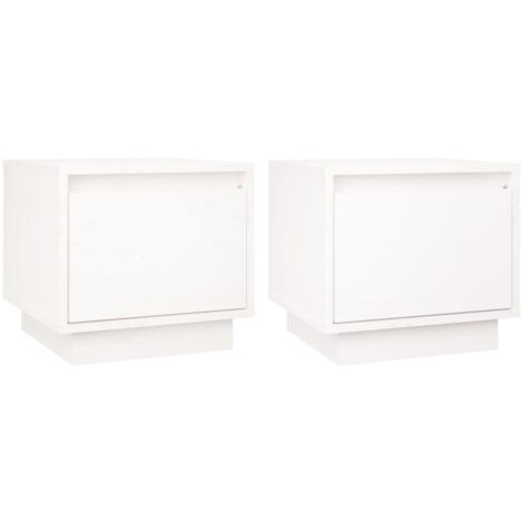 Set di 2 comodini con cassetto 35 x 34 x 32 cm in legno di pino bianco DEC034859