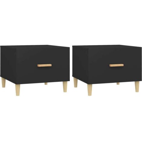 Set di 2 comodini con cassetto 50 x 50 x 40 cm in legno ingegnerizzato nero DEC040422