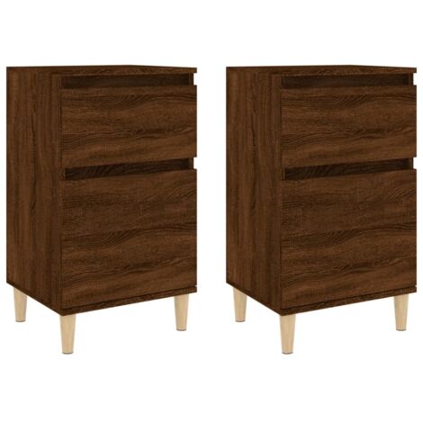 Set di 2 comodini con cassetto e vano con anta 40 x 35 x 70 cm MDF marrone DEC035198