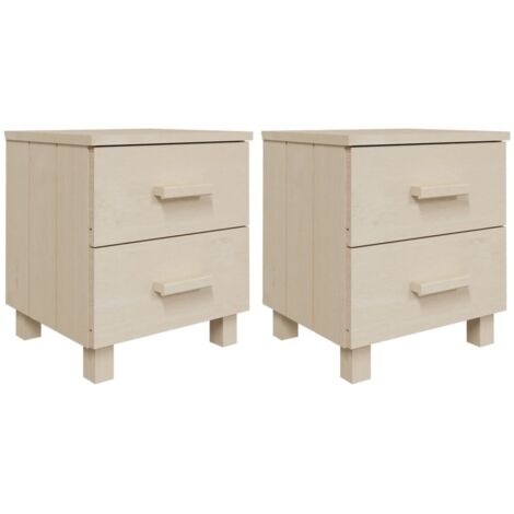 Set di 2 comodini con due cassetti 40 x 35 x 44,5 cm in legno massello di pino e MDF DEC036010