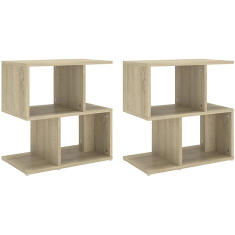Set di 2 comodini con ripiani 50 x 30 x 51,5 cm in legno ingegnerizzato color rovere DEC035894