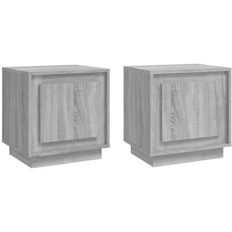 Set di 2 comodini con scomparto con anta 44 x 35 x 45 cm in legno ingegnerizzato grigio DEC035741