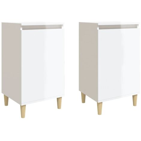 Set di 2 comodini con vano contenitore 40 x 35 x 70 cm in legno ingegnerizzato bianco DEC035795