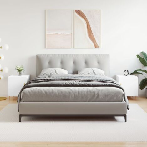 Set di 2 Comodini da Camera da Letto,Tavolini Bianchi 40x40x50 cm in Legno Multistrato -MN15978