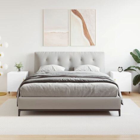 Set di 2 Comodini da Camera da Letto,Tavolini Bianchi 40x40x50 cm in Legno Multistrato -MN46898