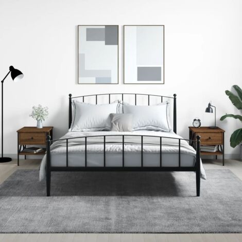 Set di 2 Comodini da Camera da Letto,Tavolini Rovere Marrone 40x42x45 cm in Legno Multistrato -MN36895