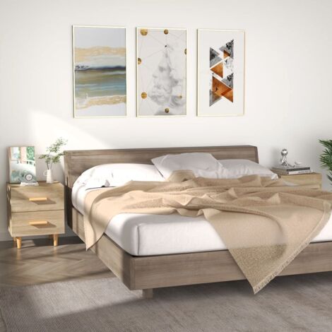 Set di 2 Comodini ,Tavolini da notte ,Tavolini da divano  in Rovere Sonoma 40x35x47,5 cm VXN578648 BonneVie