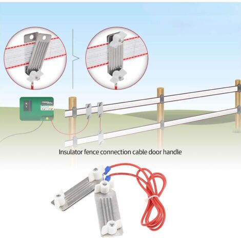 Set di 2 connettori per recinzione in polietilene - Acciaio inossidabile - Per nastro largo da 20 a 40 mm (90 cm)