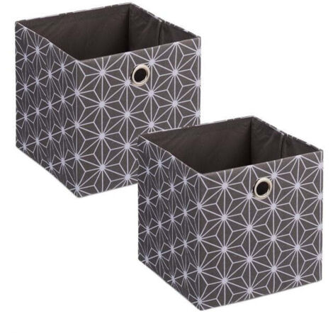Set di 2 contenitori grigi