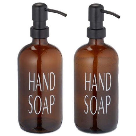 Set di 2 contenitori per sapone in vetro