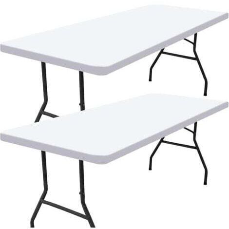 Set di 2 coperte da picnic rettangolari, per tavoli da 2,4 metri (beige, 76 x 244 cm).
