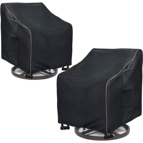 Set di 2 coperture impermeabili e resistenti per chaise longue girevoli, coperture per sedie a dondolo per mobili da esterno (76 x 87 x 98 cm)