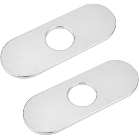 Set di 2 coperture per foro lavello in acciaio inox, piastra ovale a ponte 160x60,5x5,5 mm per lavello del bagno, coperture per lavello 3 in 1, piastre di copertura per cucina e bagno