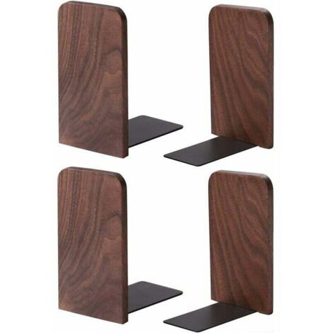 Set di 2 coppie di fermalibri in legno di noce 13 x 8,1 cm