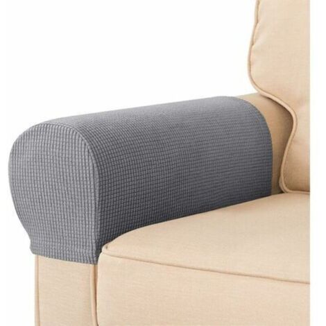 Set di 2 copribraccioli Tigrezy impermeabili, antiscivolo ed elasticizzati in elastan per poltrone, divani e poltrone reclinabili (grigio chiaro)