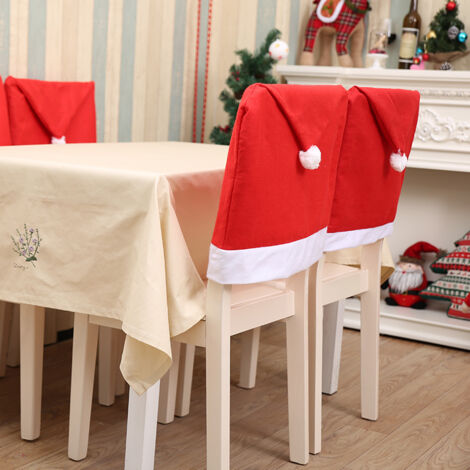 Set di 2 coprisedie natalizie, coprisedia a forma di cappello natalizio per decorazioni natalizie, feste di Natale