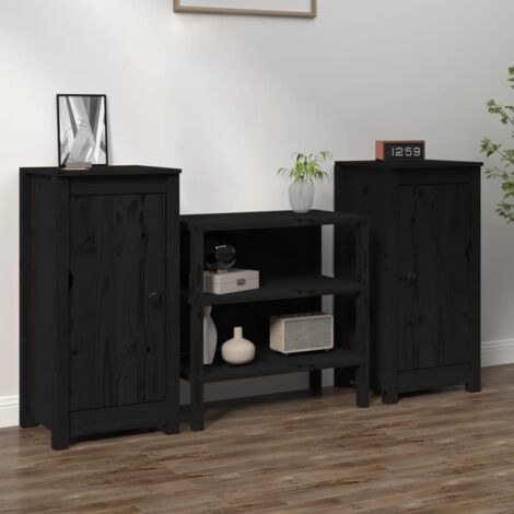 Mobile buffet antico nero con peonie dipinte / Buffet e specchio dipinti a  mano / grande credenza buffet dipinta di nero / Mobili dipinti -  Italia